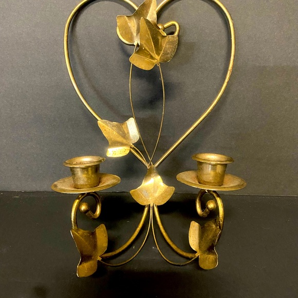 Beautiful Home Interior Gold Metal Wall Decor Candle Holders - Picture 2 of 9